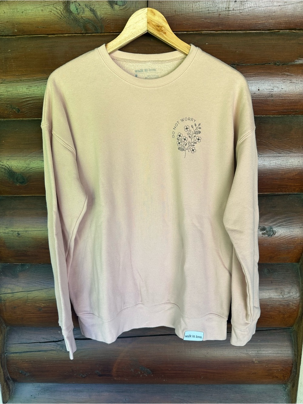 Walk In Love Women’s Crewneck Sweatshirt - Blush Pink